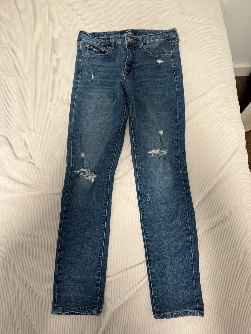 Aeropostale Dark Blue Distressed Skinny Jeans